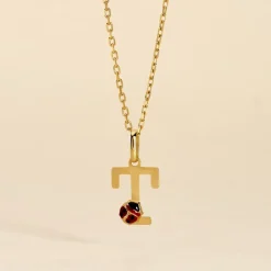 Histoire d'Or Pendentif Helidie Coccinelle Lettre Or Jaune New
