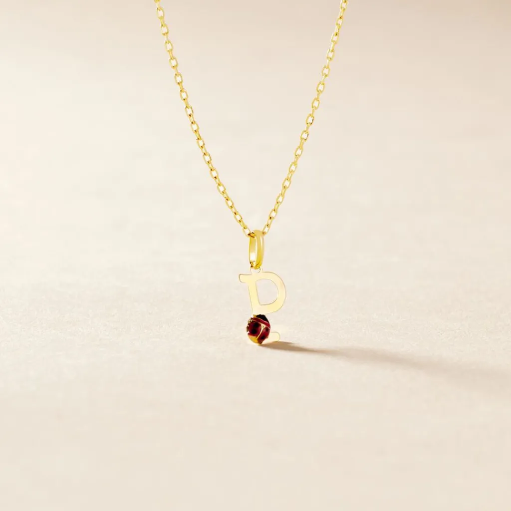 Histoire d'Or Pendentif Helidie Coccinelle Lettre Or Jaune Discount