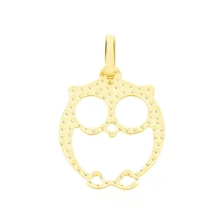 Histoire d'Or Pendentif Ilies Hibou Or Jaune New