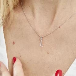 Histoire d'Or Pendentif Ionia Lettre or blanc Outlet