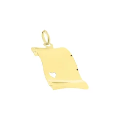 Histoire d'Or Pendentif Irenca Message Parchemin Or Jaune New