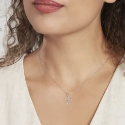 Histoire d'Or Pendentif Koulmia Trefle Diamante Or Blanc Online