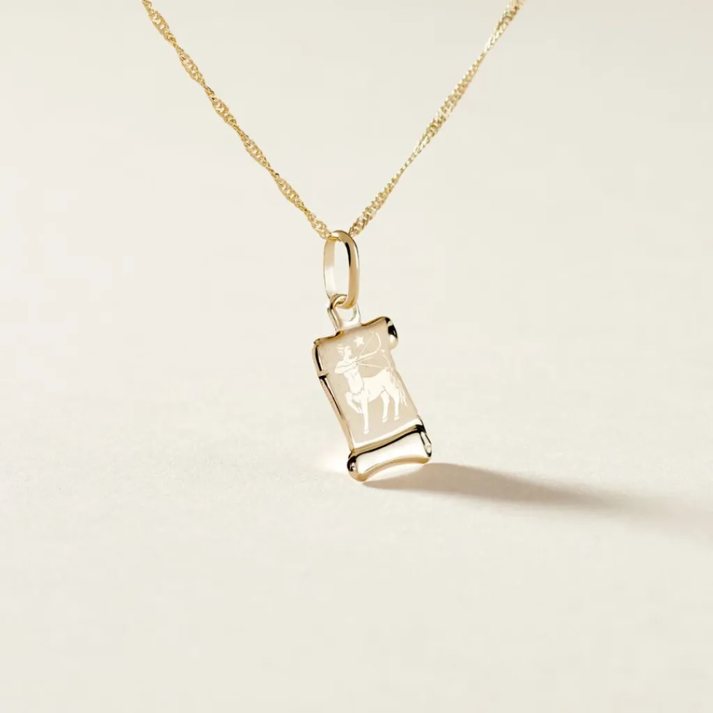 Histoire d'Or Pendentif Lamie Zodiaque Parchemin Or Jaune Discount