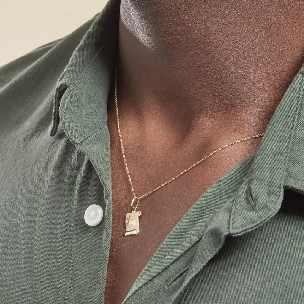Histoire d'Or Pendentif Lamie Zodiaque Parchemin Or Jaune Discount