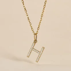 Histoire d'Or Pendentif Lettre H Or Jaune Oxyde Best