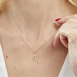 Histoire d'Or Pendentif Lettre N Or Jaune Oxyde Best