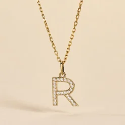 Histoire d'Or Pendentif Lettre R Or Jaune Oxyde Best