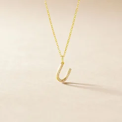 Histoire d'Or Pendentif Lettre U Or Jaune Oxyde New