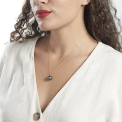 Histoire d'Or Pendentif Louizon Or Jaune Perle De Culture De Tahiti Hot