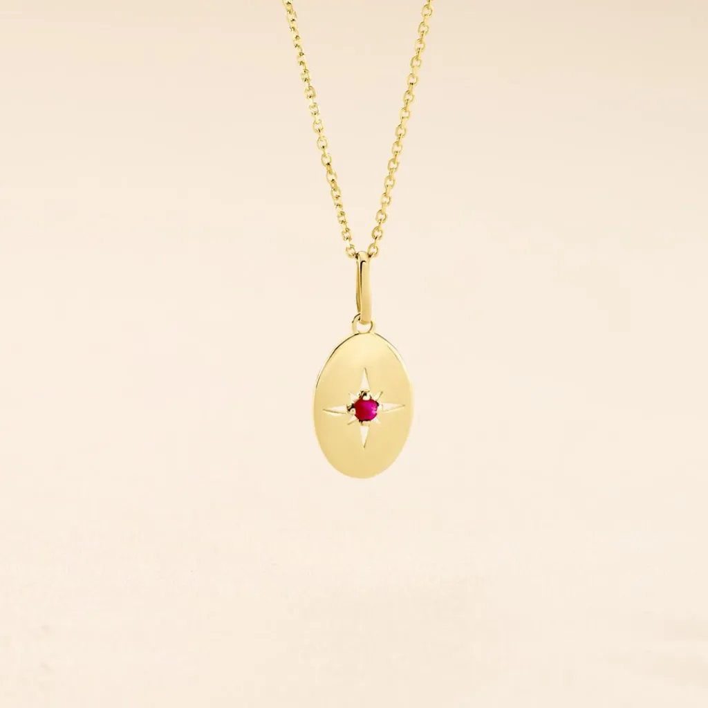 Histoire d'Or Pendentif Melchior or jaune rubis