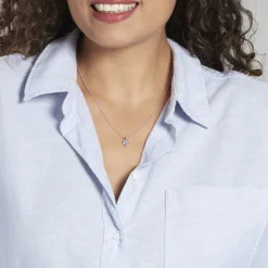 Histoire d'Or Pendentif Miyah Or Blanc Topaze New