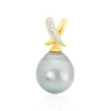 Histoire d'Or Pendentif Nilma Or Jaune Perle De Culture De Tahiti Et Diamant Clearance