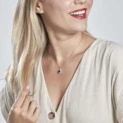 Histoire d'Or Pendentif Diamants or blanc saphir Outlet