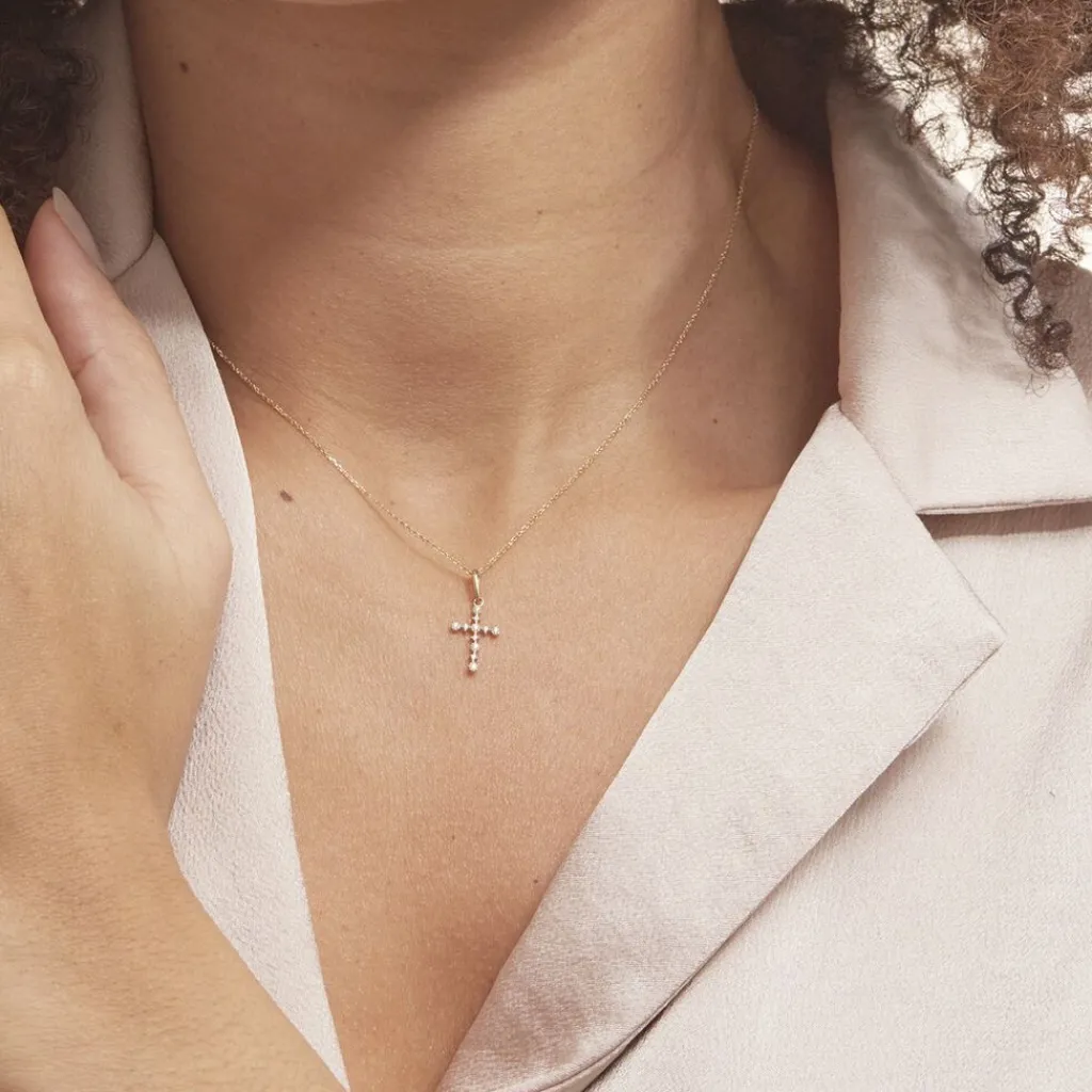 Histoire d'Or Pendentif Or Jaune Lucinien Oxyde De Zirconium