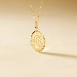 Histoire d'Or Pendentif Or Jaune Vierge A L'enfant New