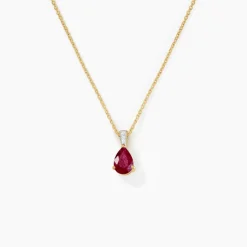 Histoire d'Or Pendentif Pâris Diamant or jaune rubis Discount