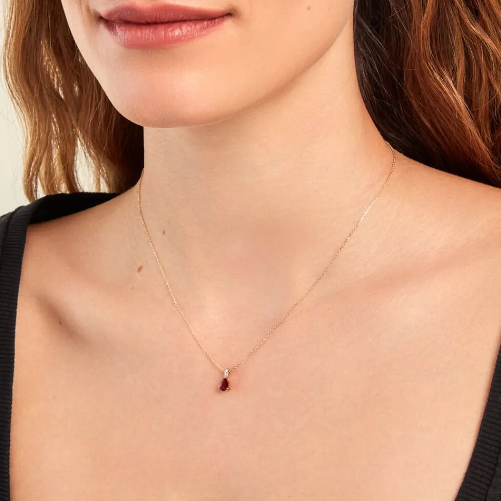 Histoire d'Or Pendentif Pâris Diamant or jaune rubis Discount