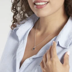 Histoire d'Or Pendentif Prudencia Or Blanc Saphir or blanc saphir noir Discount