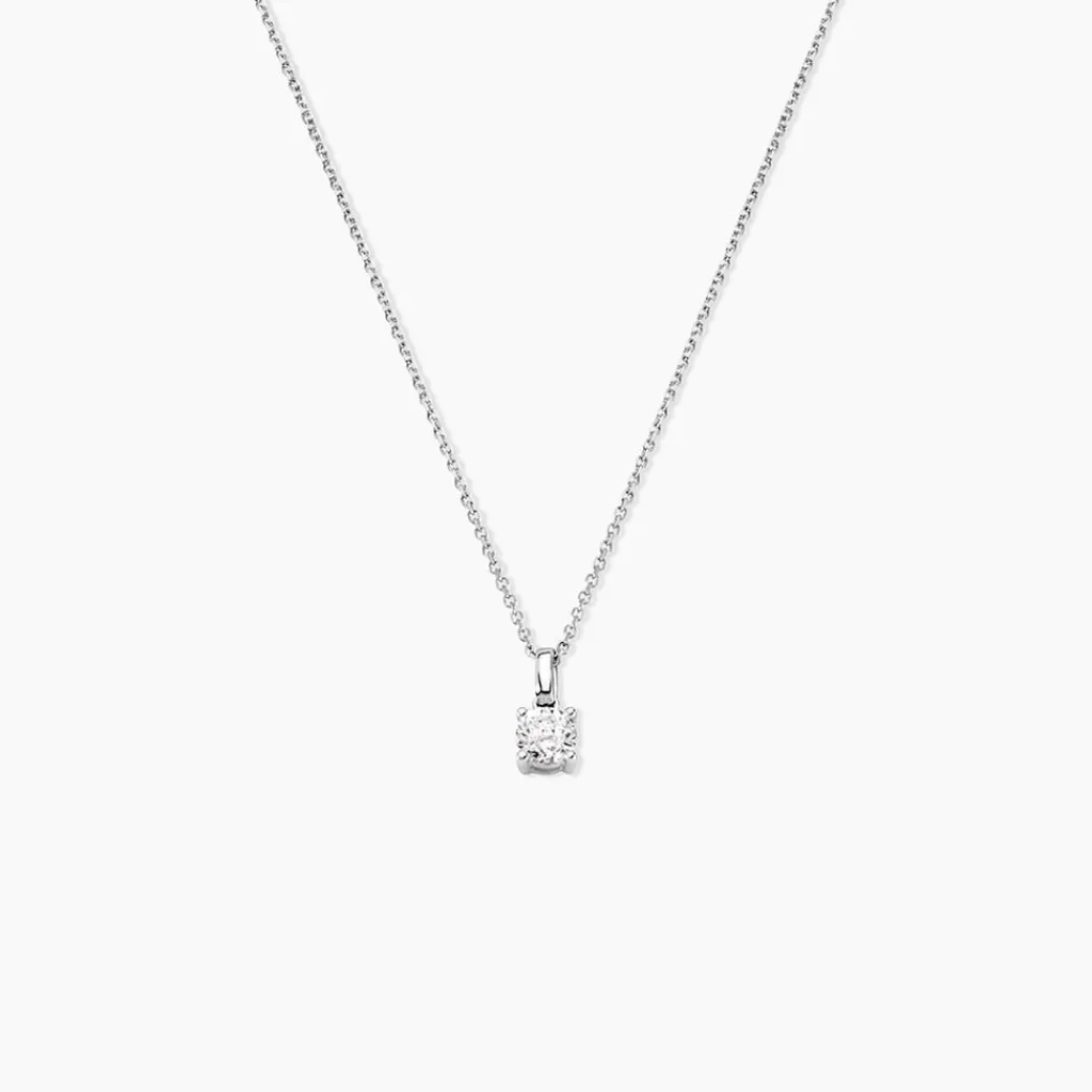 Histoire d'Or Pendentif Solitaire Aphrodite or blanc diamant Best