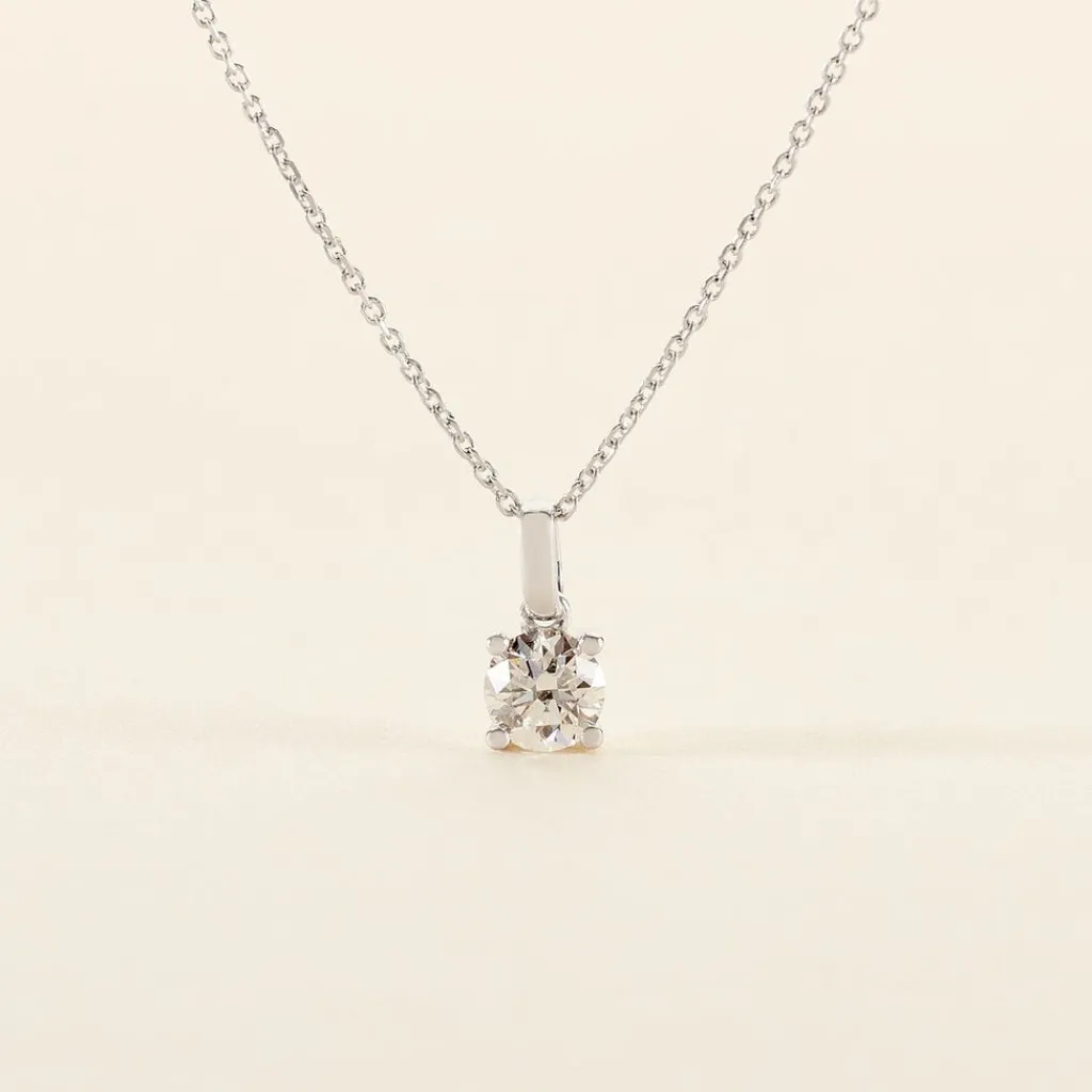 Histoire d'Or Pendentif Solitaire Aphrodite or blanc diamant Best