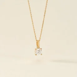 Histoire d'Or Pendentif Solitaire Aphrodite or jaune diamant