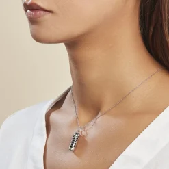 Histoire d'Or Pendentif Tiki Argent Blanc Onyx Best