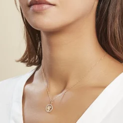 Histoire d'Or Pendentif Vierge Rond Diamante Or Jaune Oxyde De Zirconium Best