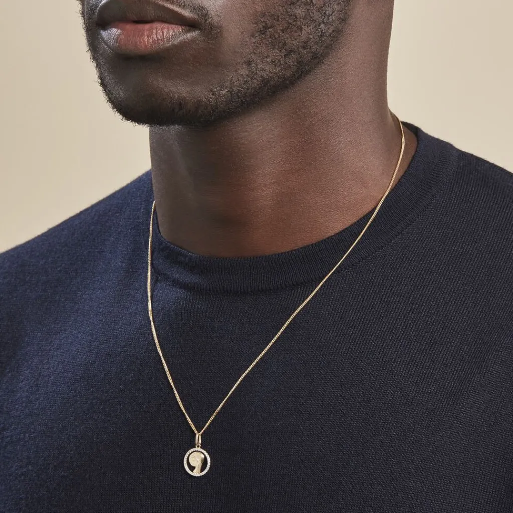 Histoire d'Or Pendentif Vierge Rond Diamante Or Jaune Oxyde De Zirconium Best