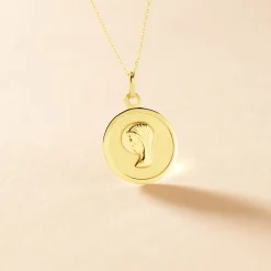 Histoire d'Or Pendentif Vierge Rond Or Jaune Discount