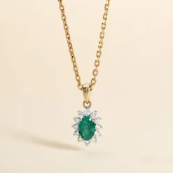 Histoire d'Or Pendentif Vladimir Diamants or jaune emeraude Outlet