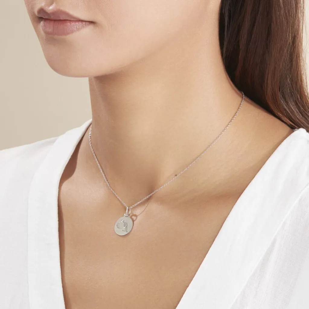 Histoire d'Or Pendentif Zodiaque Rond Argent Blanc Hot