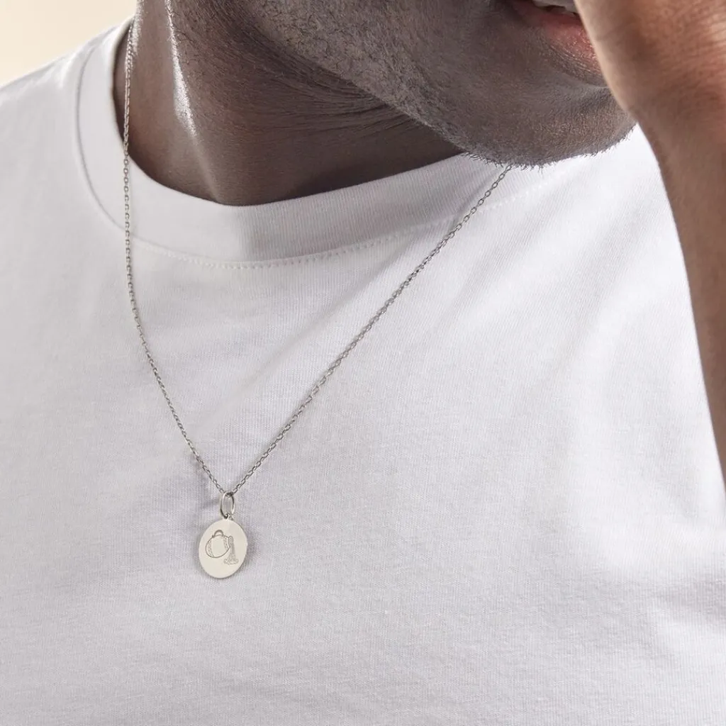 Histoire d'Or Pendentif Zodiaque Rond Argent Blanc Hot