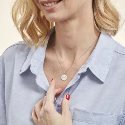 Histoire d'Or Pendentif Zodiaque Rond Argent Blanc Hot