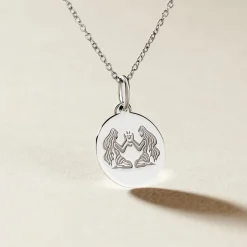Histoire d'Or Pendentif Zodiaque Rond Argent Blanc Sale