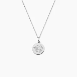 Histoire d'Or Pendentif Zodiaque Rond Argent Blanc