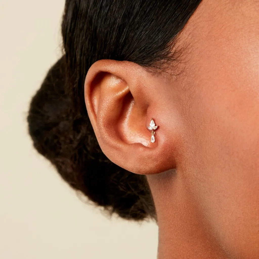 Histoire d'Or Piercing Afanasy Or Jaune Oxyde De Zirconium Discount