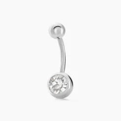 Histoire d'Or Piercing De Nombril Santuzza Acier Blanc Verre acier blanc verre blanc