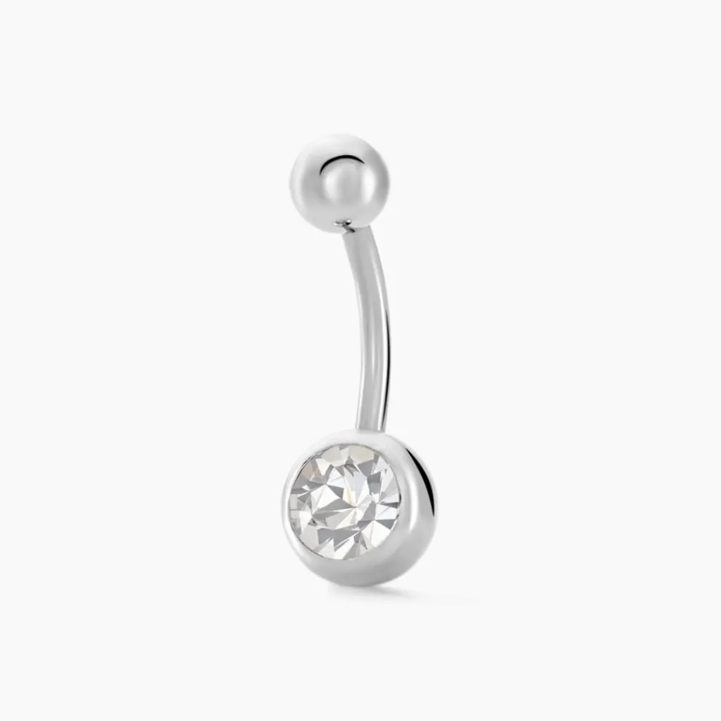 Histoire d'Or Piercing De Nombril Santuzza Acier Blanc Verre acier blanc verre blanc
