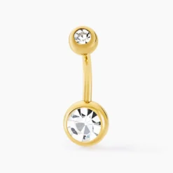 Histoire d'Or Piercing De Nombril Santuzza Acier Doré Verre acier doré verre blanc Best