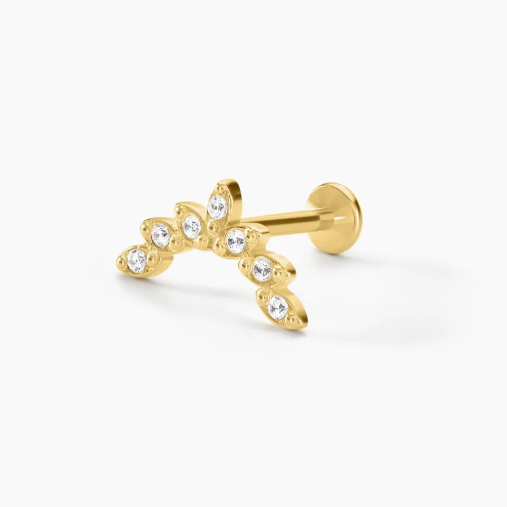 Histoire d'Or Piercing D'hélix Annecy Acier Jaune Cristal Sale