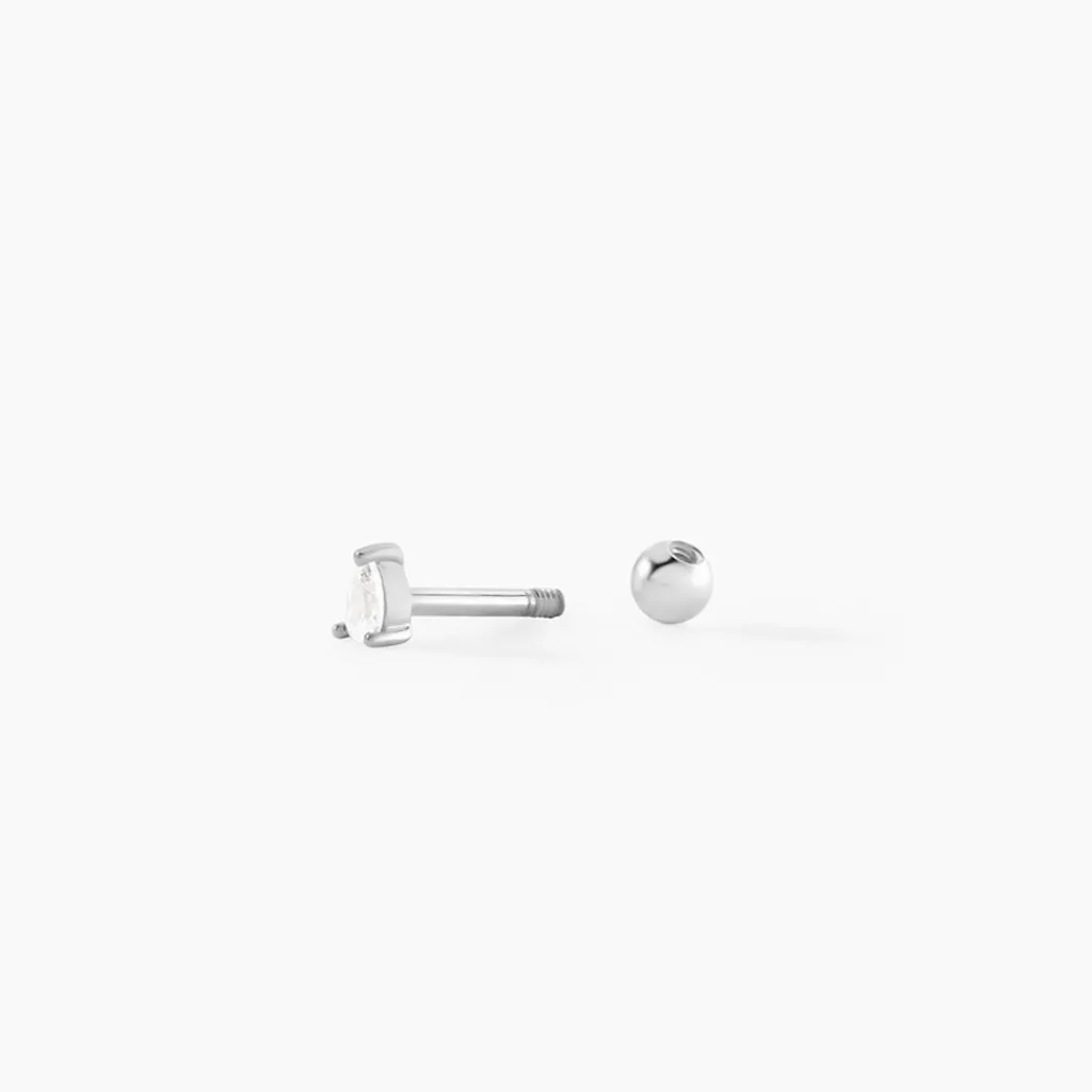 Histoire d'Or Piercing D'oreille Lourdes Argent Blanc Oxyde De Zirconium Sale