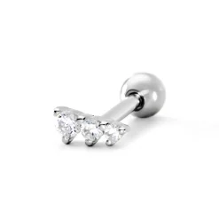 Histoire d'Or Piercing D'oreille Unitaire Delphie Argent Blanc Oxyde De Zirconium New