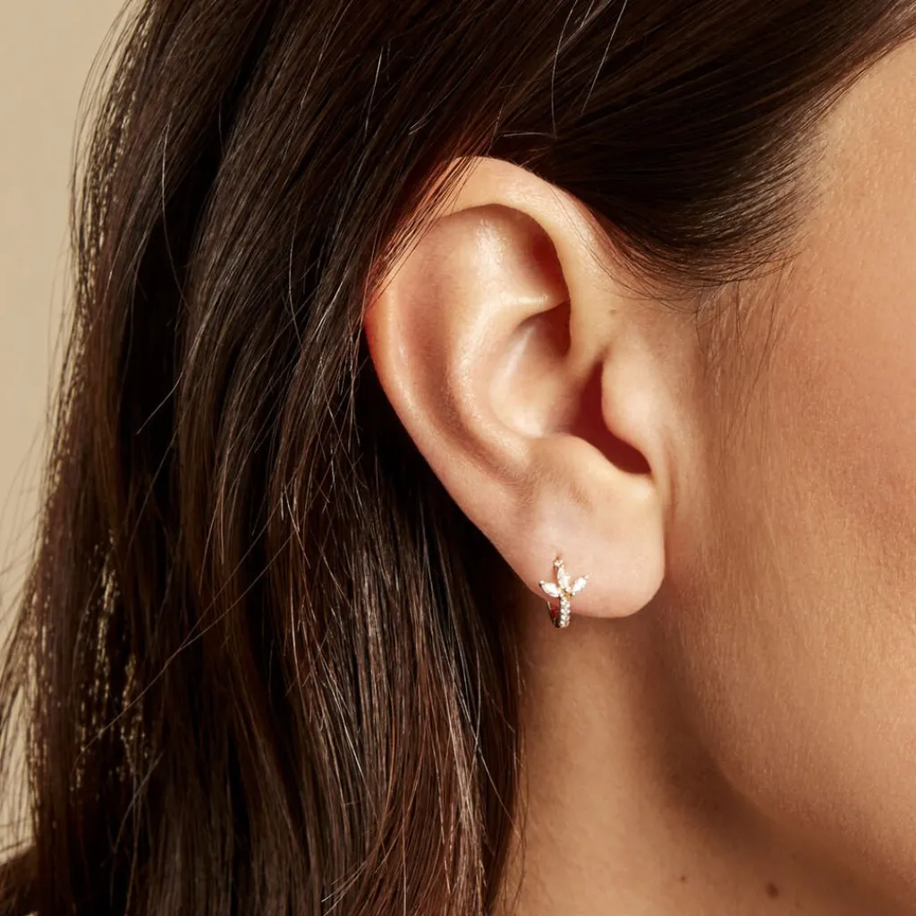 Histoire d'Or Piercing D'oreille Unitaire Cyrano Or Jaune Oxyde De Zirconium Sale