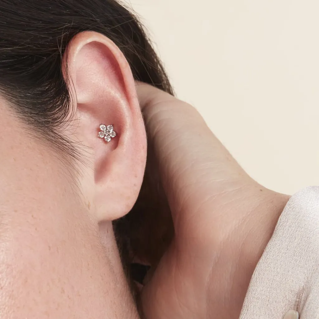 Histoire d'Or Piercing D'oreille Unitaire Argent Percy Oxyde De Zirconium Best