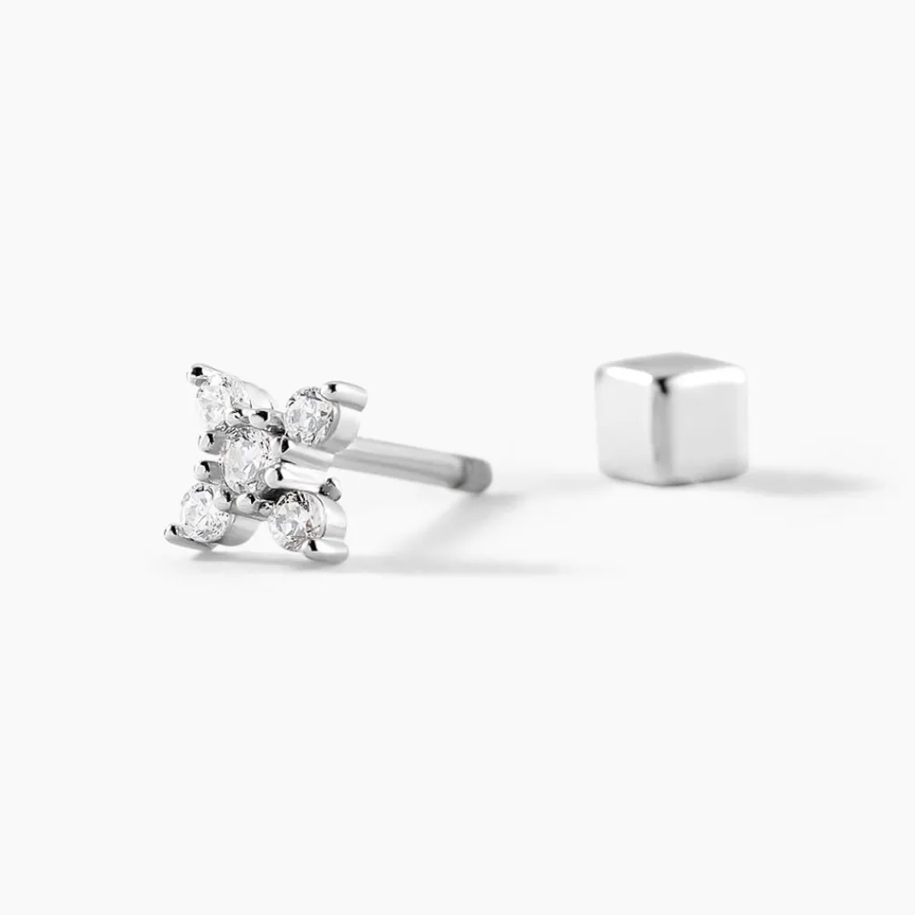 Histoire d'Or Piercing D'oreille Unitaire Argent Galihya Oxydes De Zirconium
