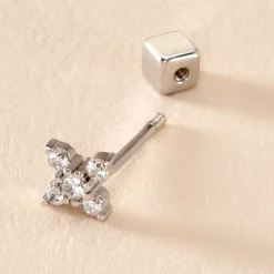 Histoire d'Or Piercing D'oreille Unitaire Argent Galihya Oxydes De Zirconium