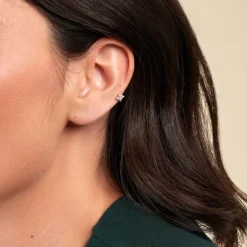 Histoire d'Or Piercing D'oreille Unitaire Argent Galihya Oxydes De Zirconium