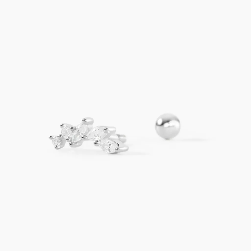 Histoire d'Or Piercing D'oreille Unitaire Nara Argent Blanc Oxyde De Zirconium Outlet