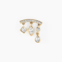 Histoire d'Or Piercing D'oreille Unitaire Tyrese Or Jaune Oxyde De Zirconium Best