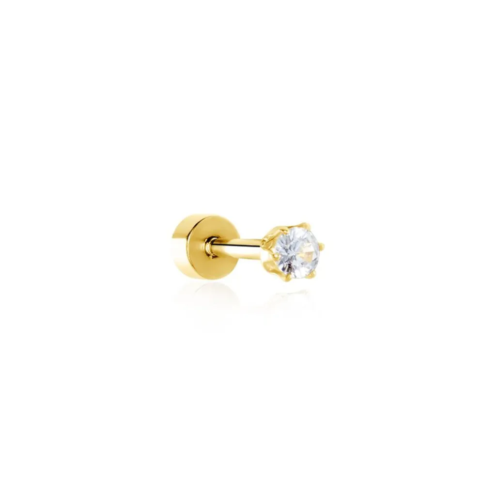Histoire d'Or Piercing D'oreilles Unitaire Acier Doré Piia Oxyde De Zirconium acier doré oxyde New